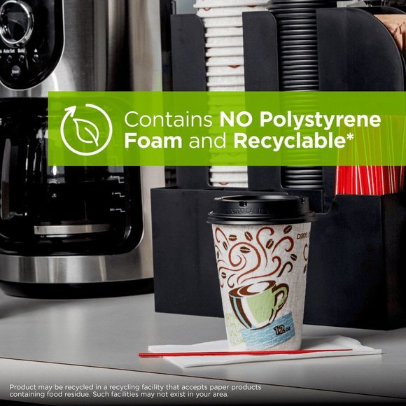 Dixie 5338DX Hot Cups, Paper, 8 oz., Coffee Dreams Design, 500/Carton - Picture 5 of 11